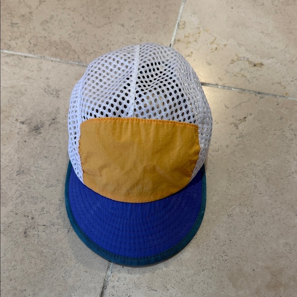 Patagonia Other - Vintage 97 Patagonia Duckbill Yellow and Blue Mesh Hat